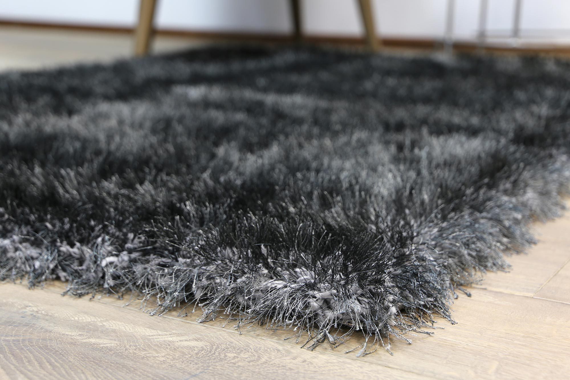 Elisa Silky Soft Grey Shaggy Rug