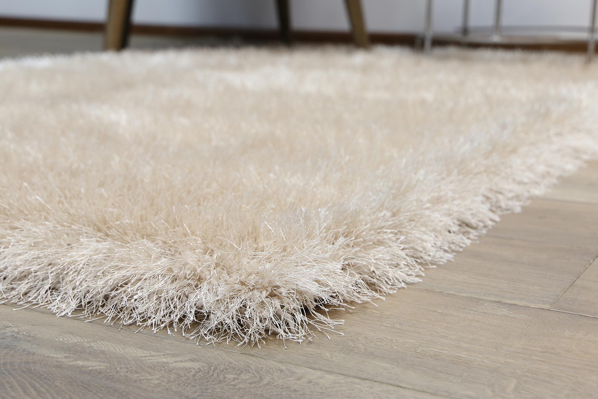 Large View Elisa Plain Beige Thick Shaggy Rug