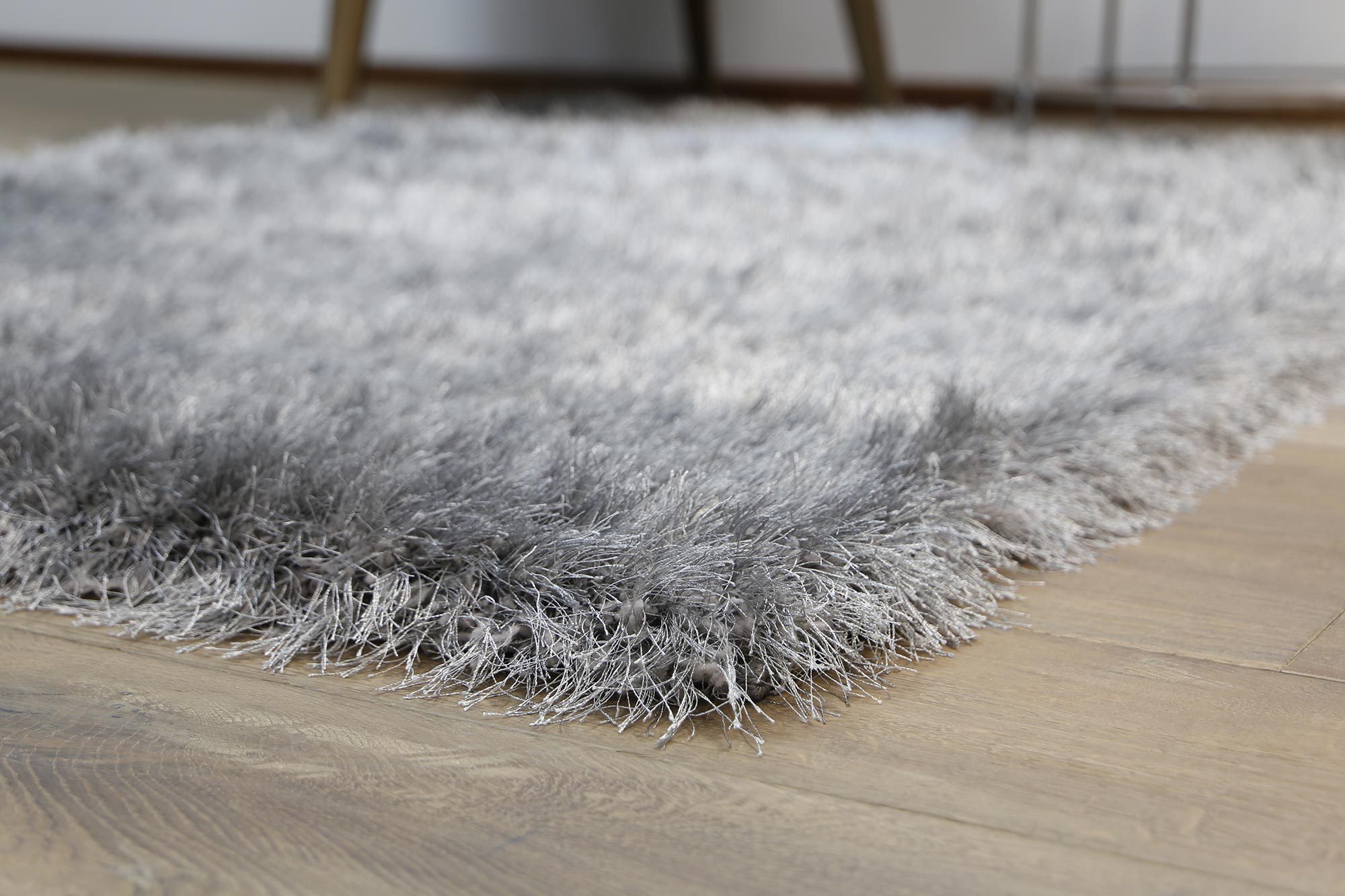 Elisa Plain Grey Thick Shaggy Rug