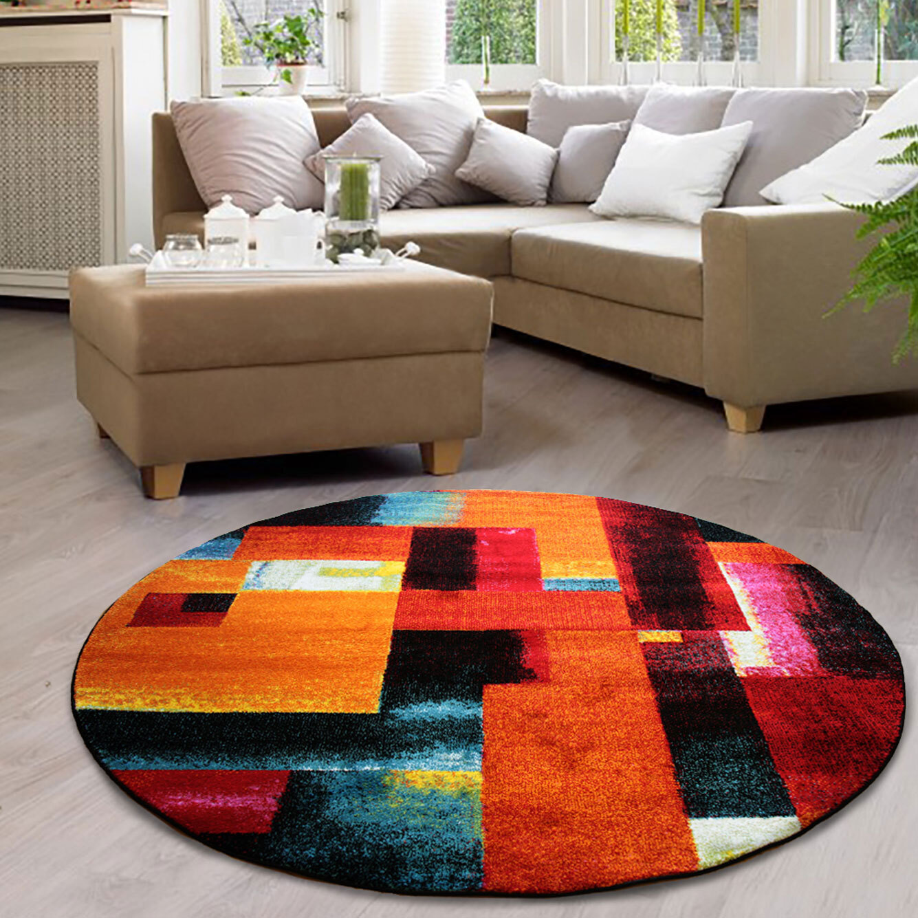 Large View Ellen Modern Brush Stroke Rug