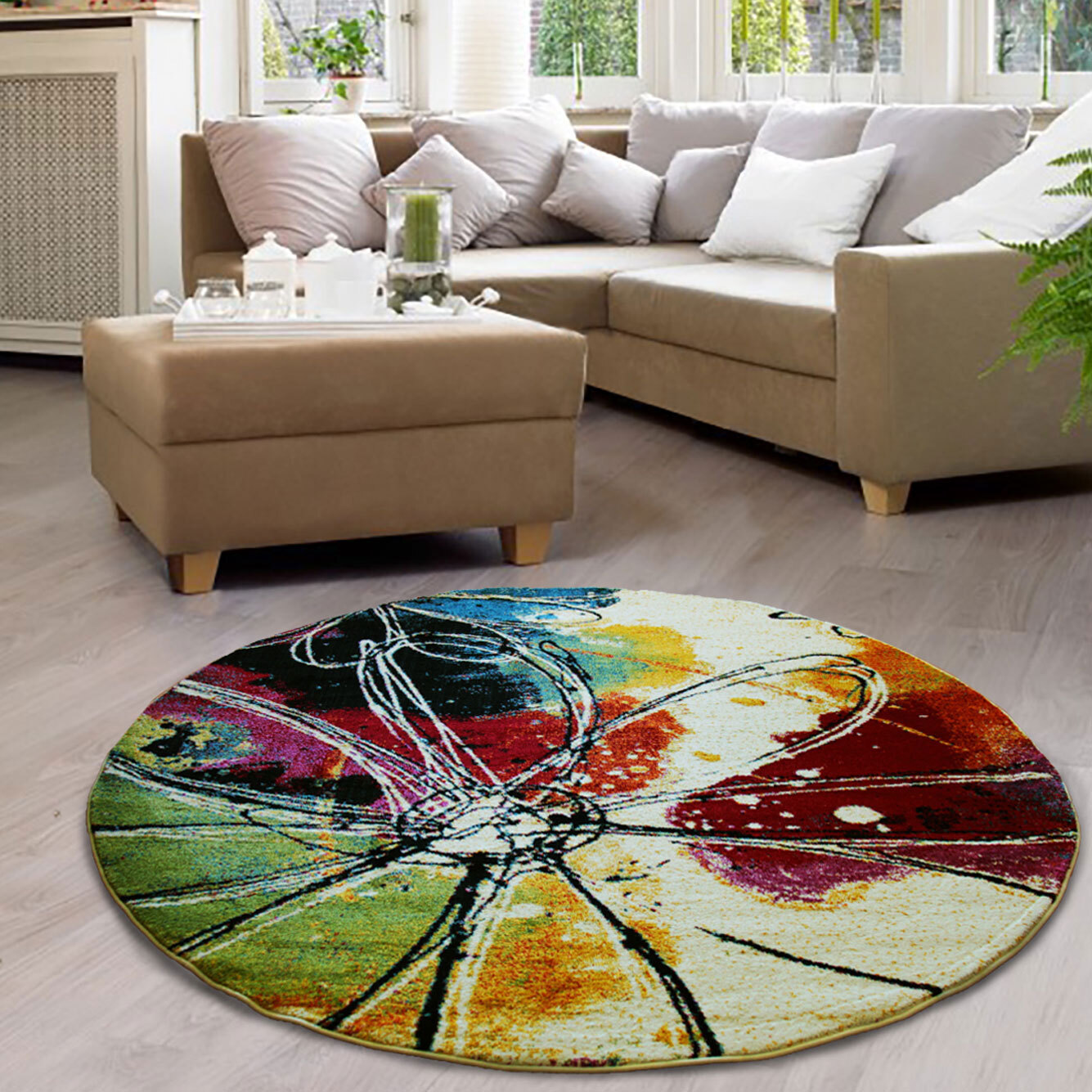 Ellen Modern Floral Abstract Rug