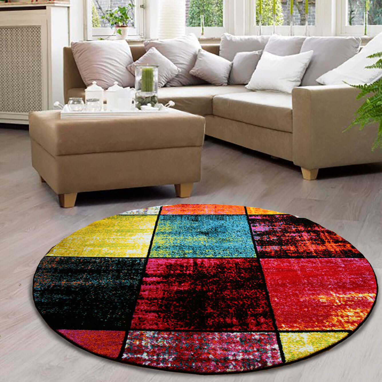 Ellen Modern Square Pattern Rug