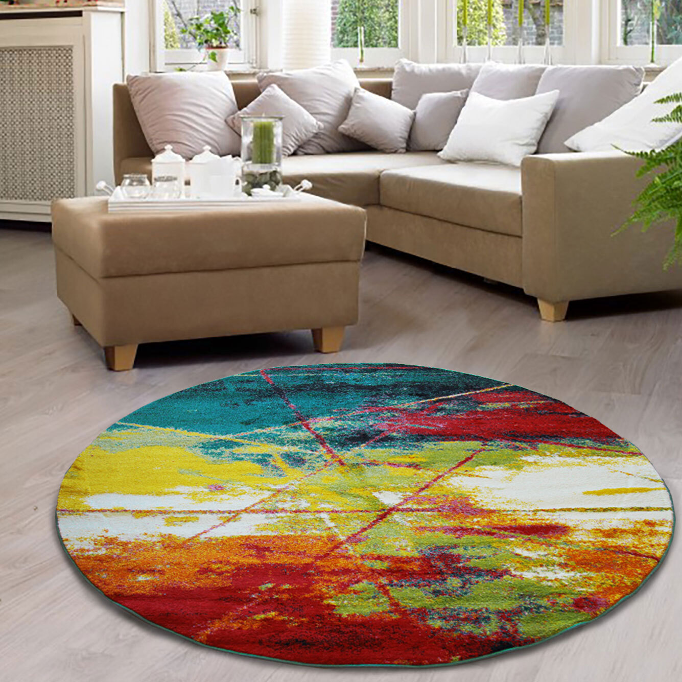 Ellen Multi Coloured Modern Rug
