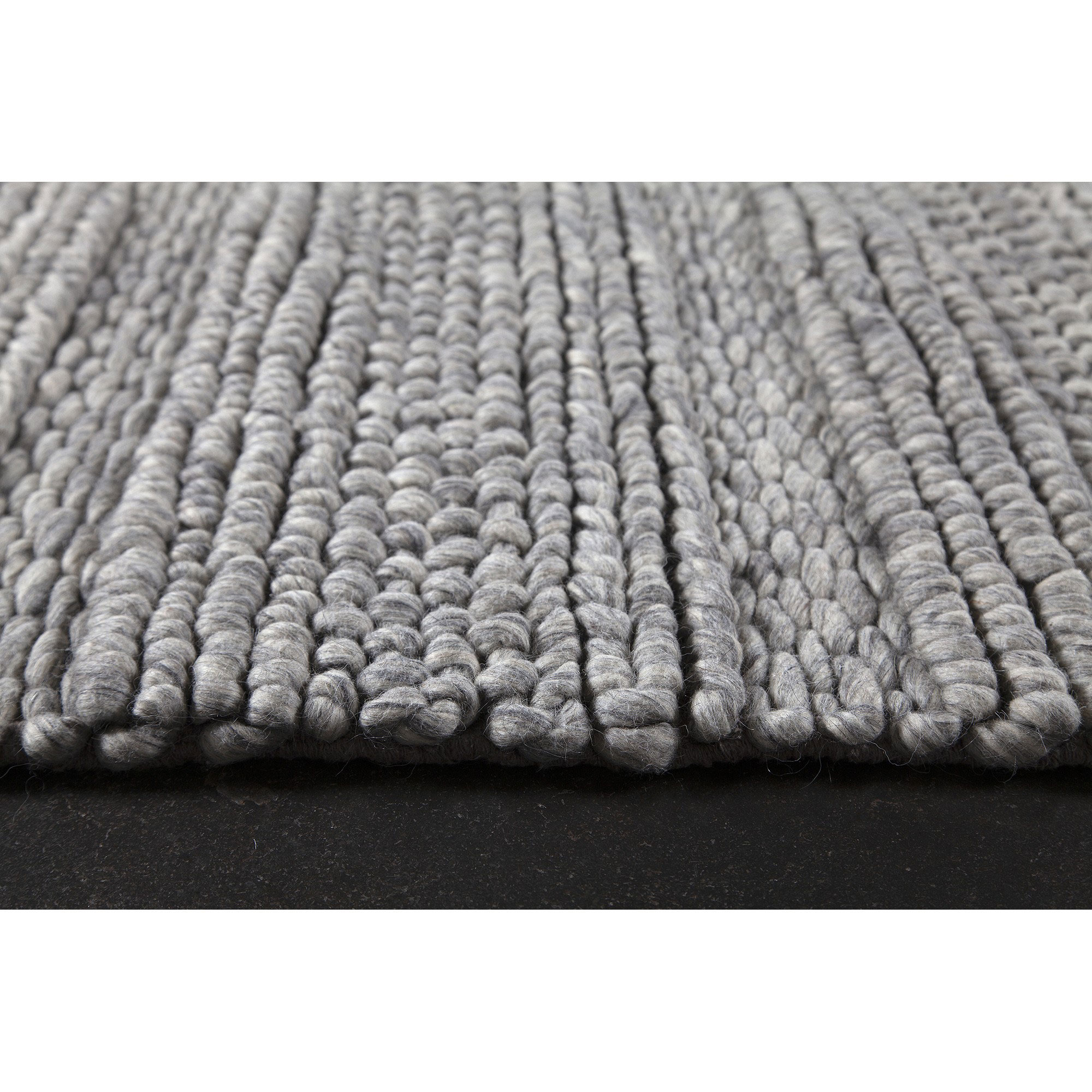 Echo Grey Hand Braided Wool Rug