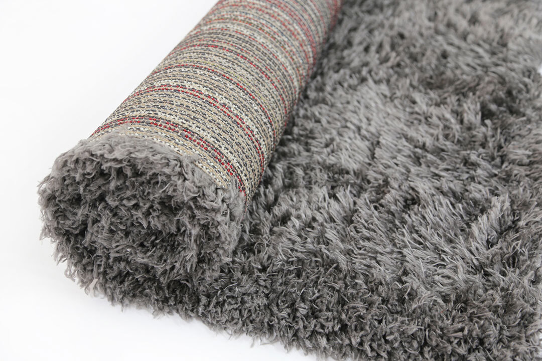 Large View Flavia Plain Black Soft Shaggy Rug