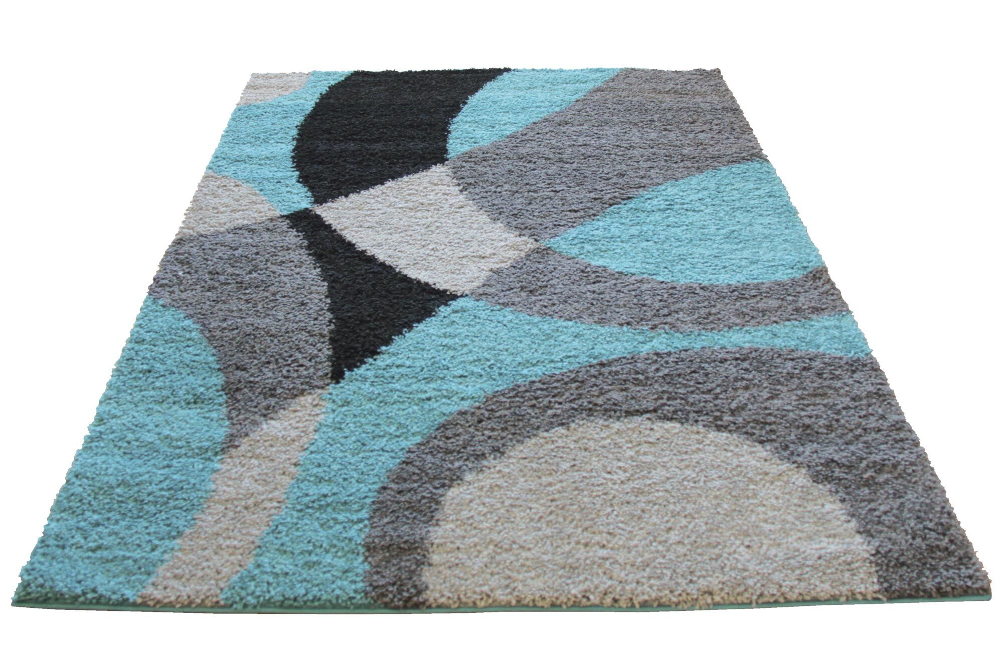Large View Moss Modern Abstract Shag Rug