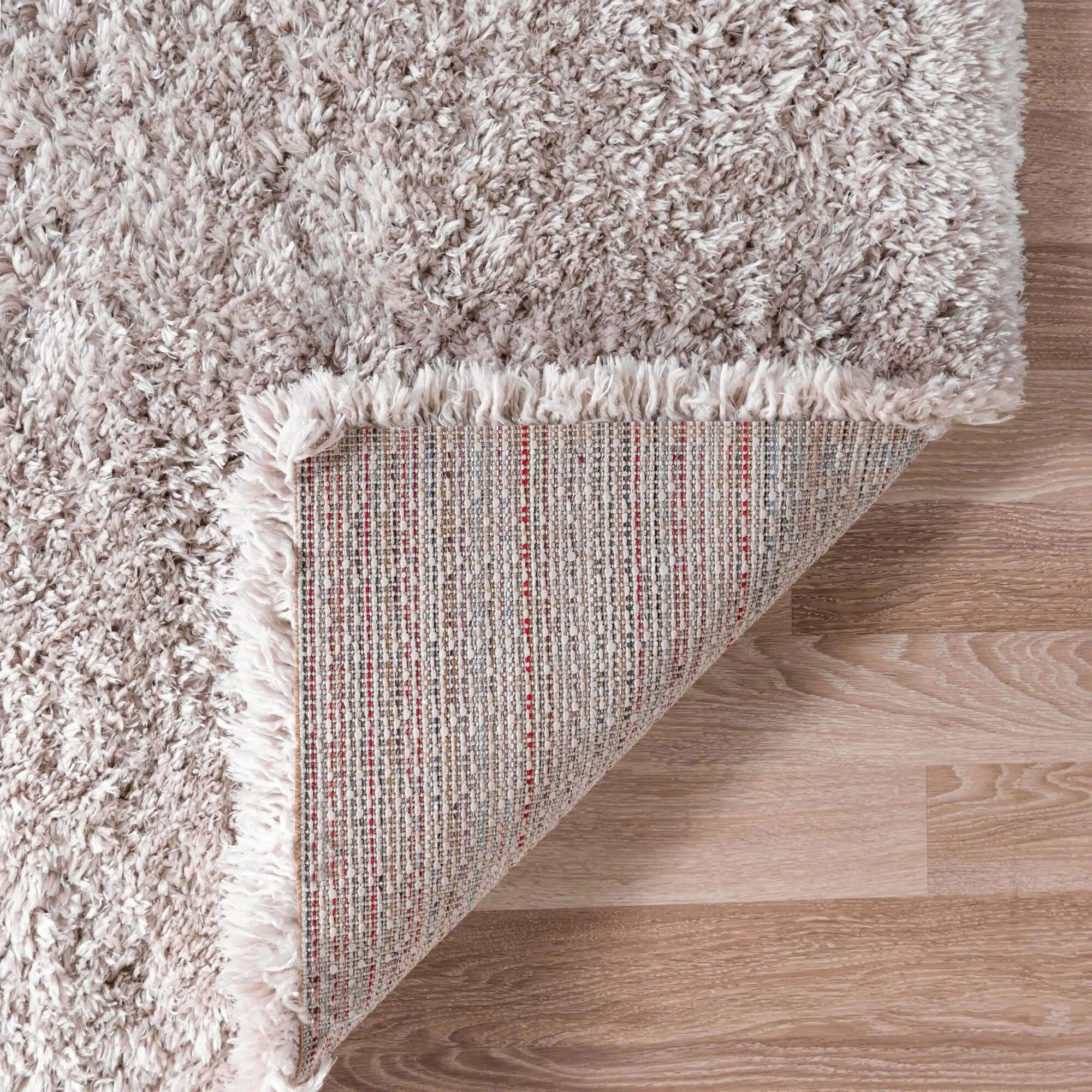 Large View Frida Plain Cream Shaggy Rug