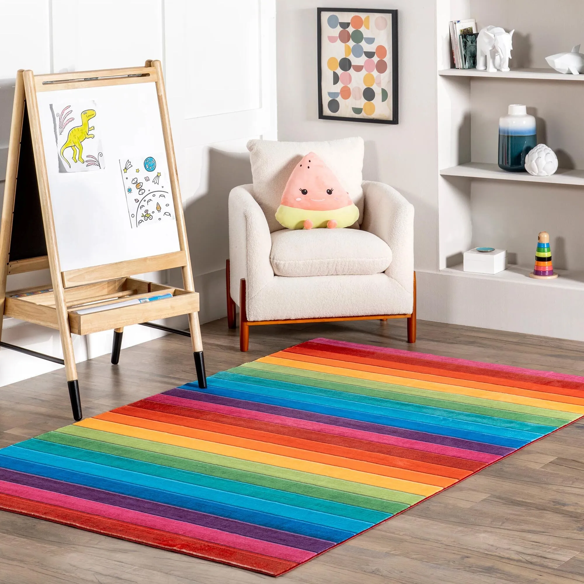 Large View Funtime Kids Multi Striped Rug