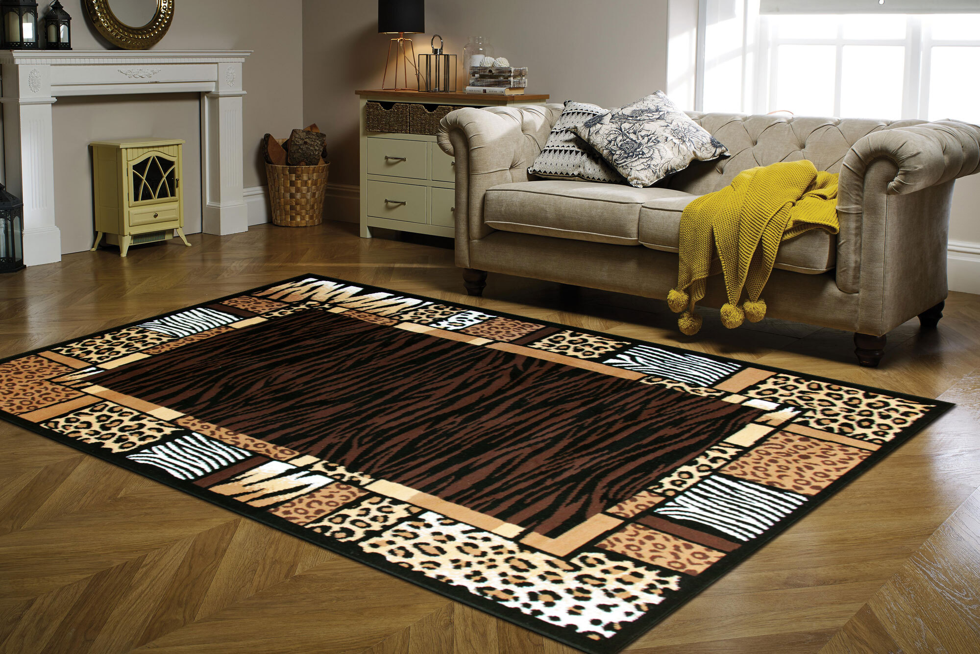 Gil Brown Animal Print Safari Rug