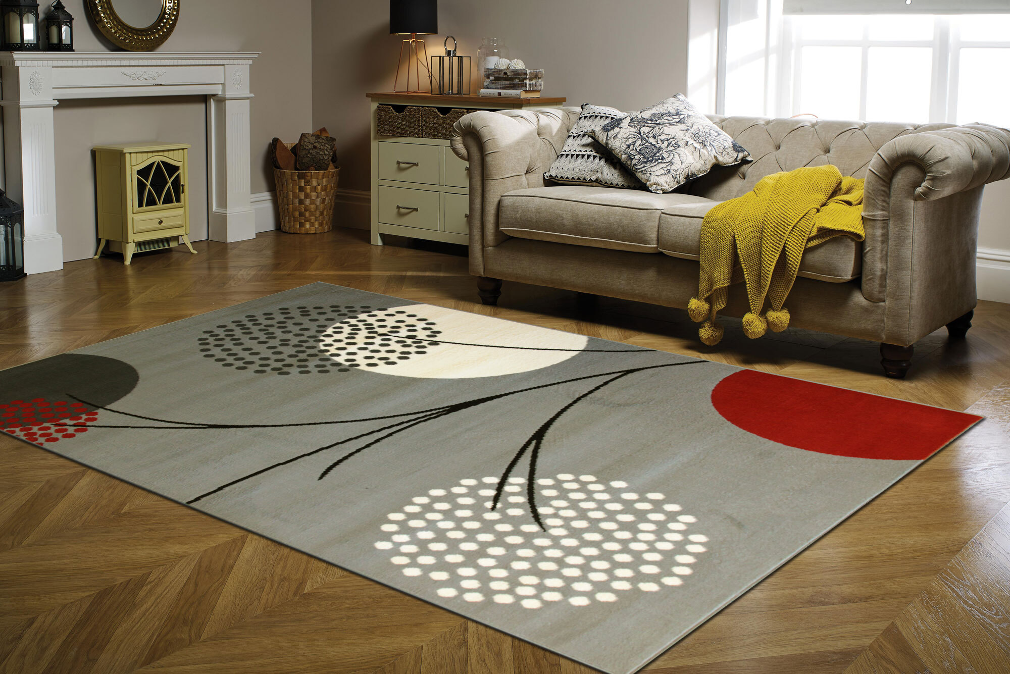 Gil Modern Grey Abstract Rug