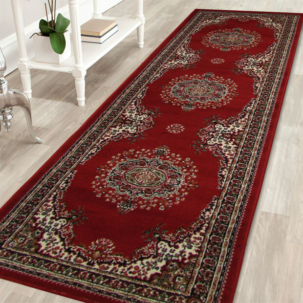 Large View Gil Red Traditional Medallion Rug