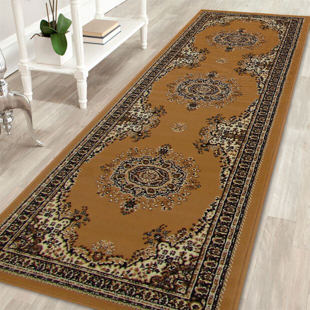 Large View Gil Tan Traditional Medallion Rug