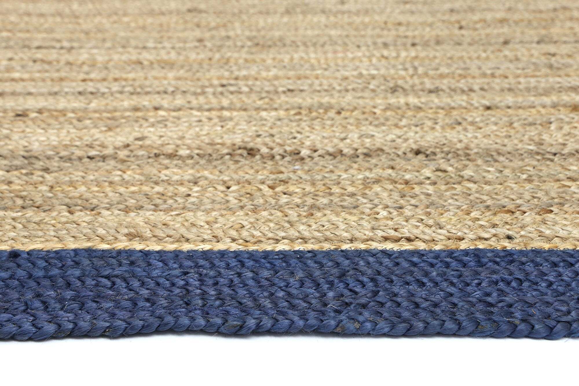 Large View Harrold Navy Border Jute Rug