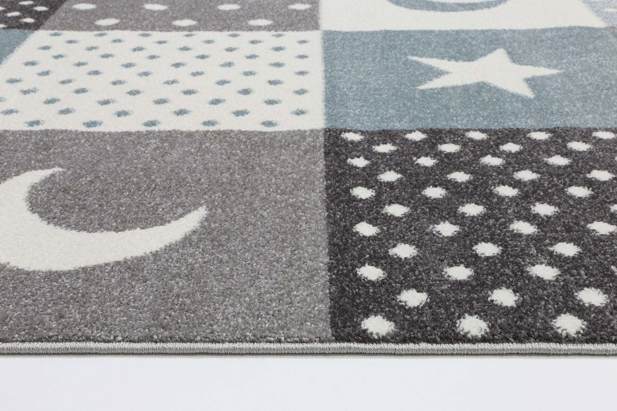 Large View Hello Soft Moon & Stars Kids Rug