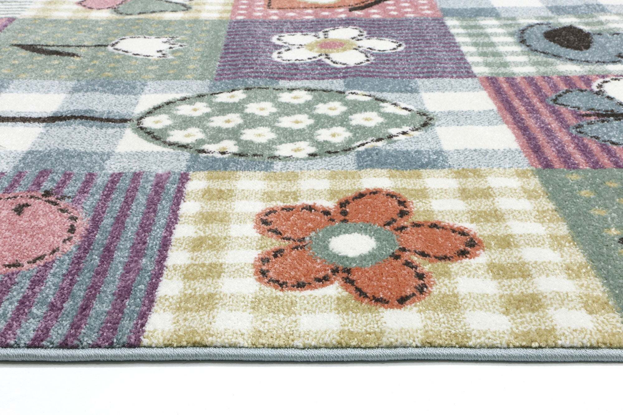 Large View Hello Flower Geometric Kids Rug