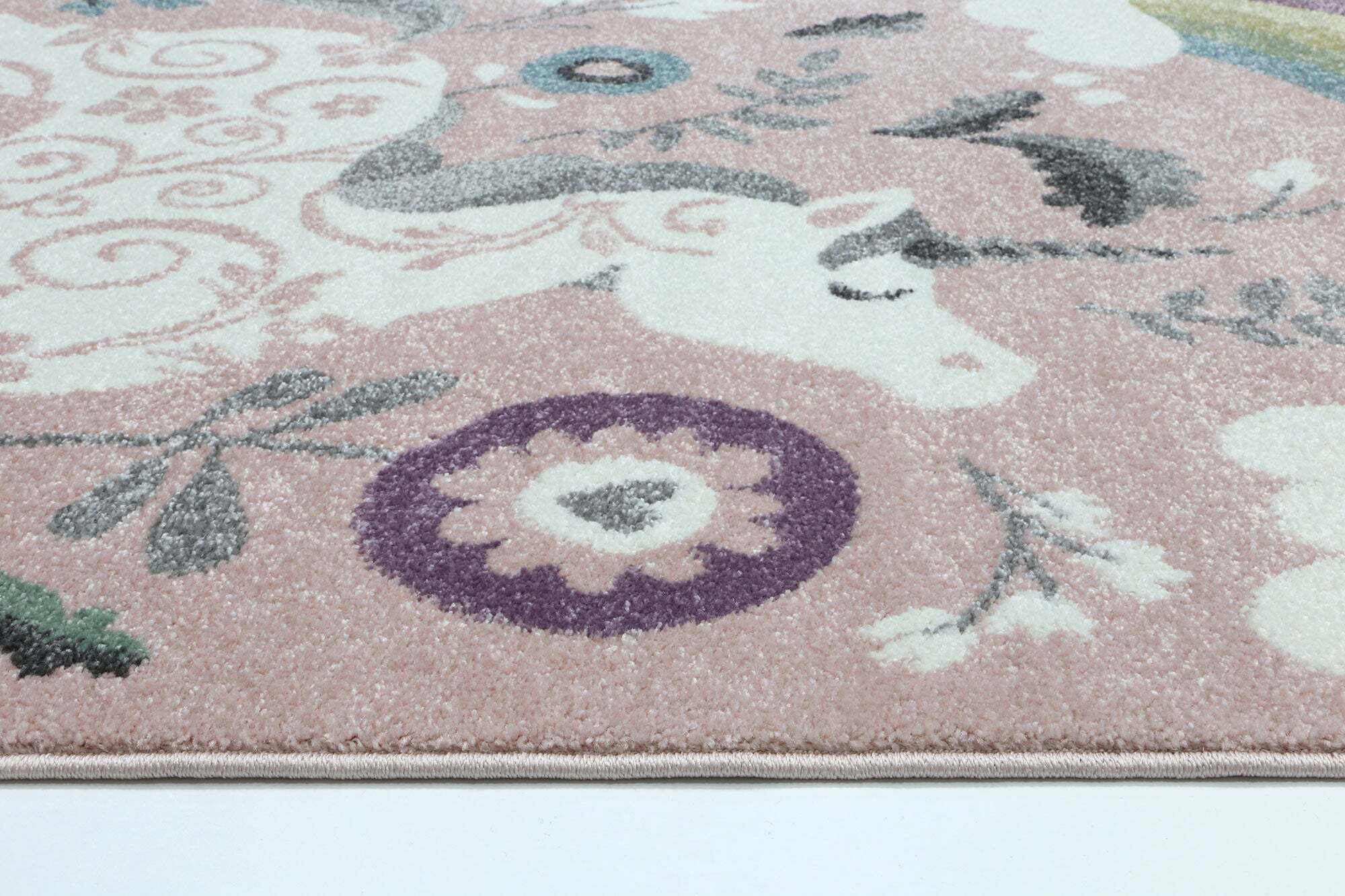 Hello Pink Unicorn & Rainbow Rug