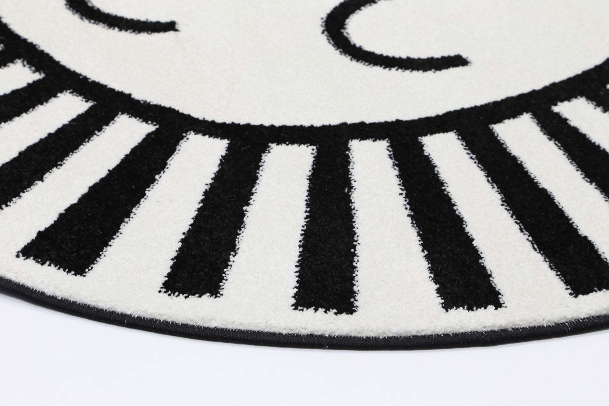 Large View Hello Round Lion Face Kids Rug