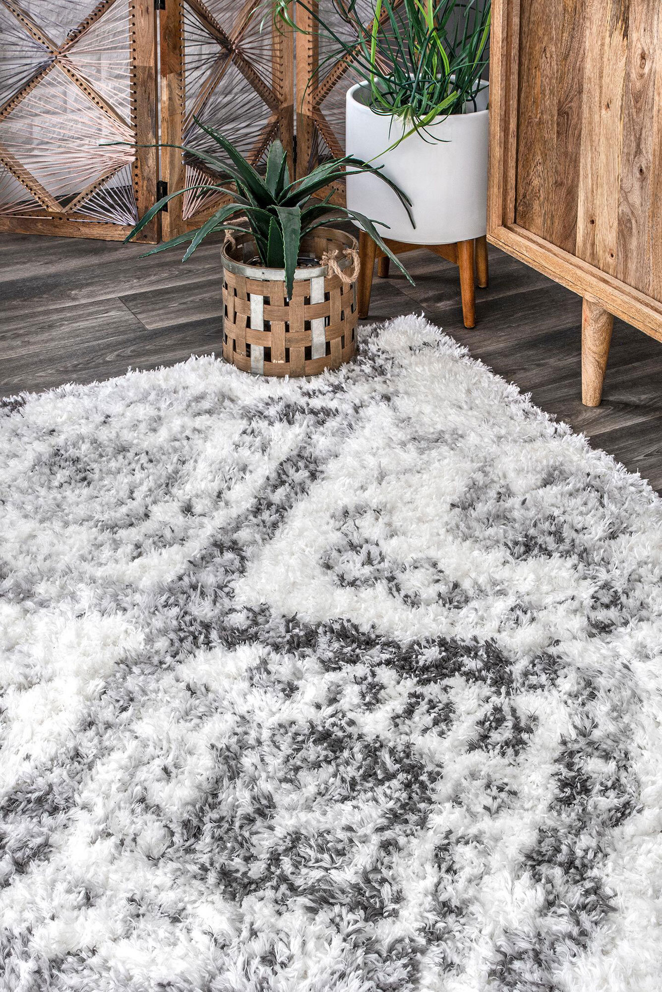 Large View Havana Cream Moroccan Shag Rug