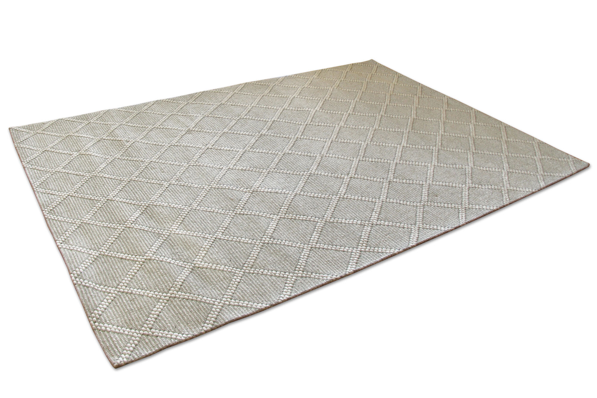 Large View Harper Grey Diamond Wool Rug