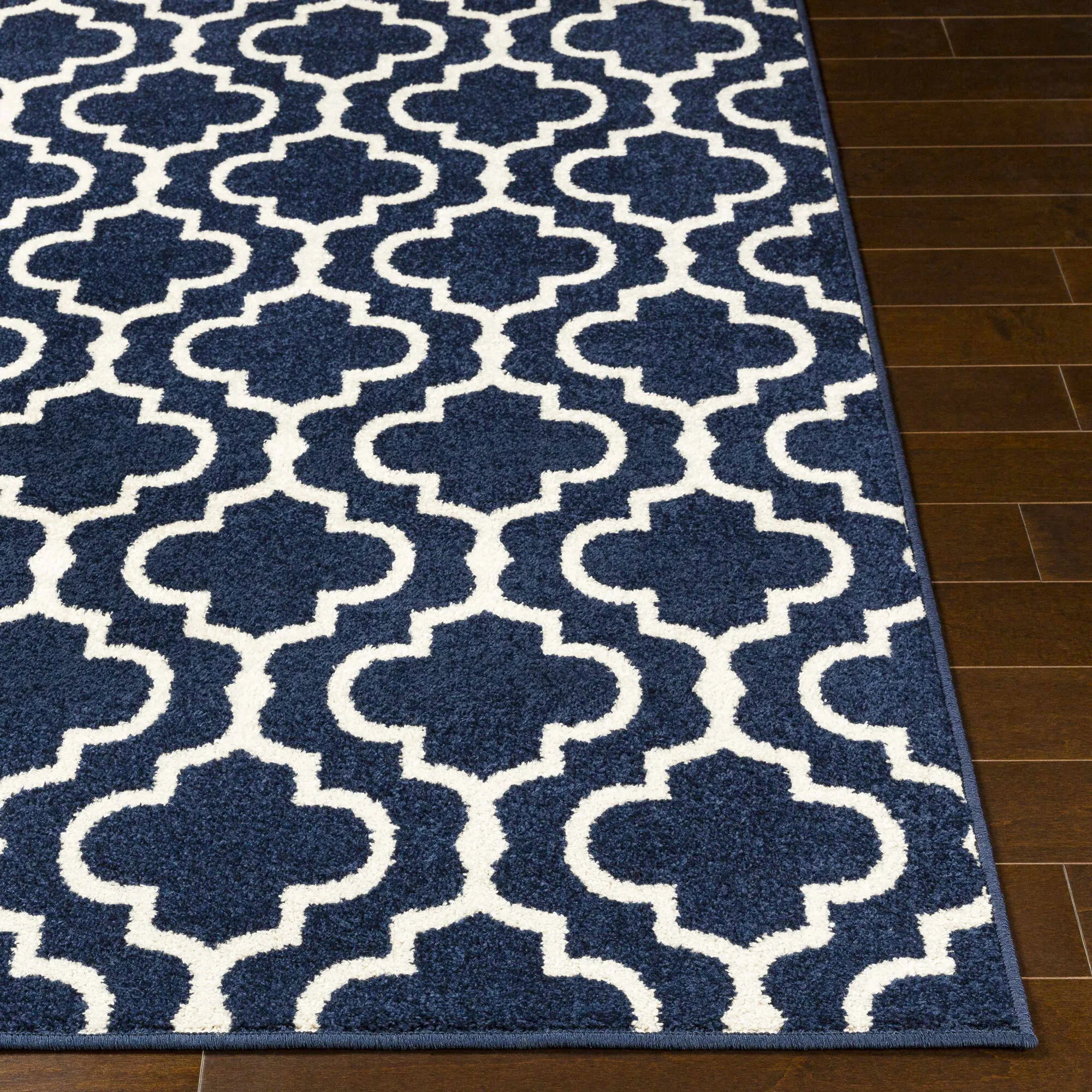 Jack Navy Trellis Pattern Rug
