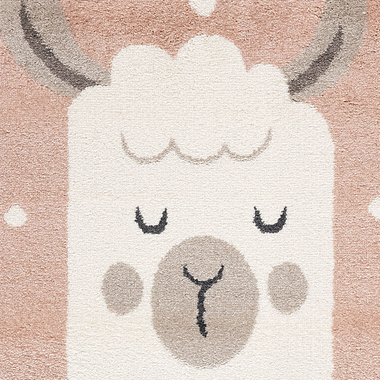 Large View Kade Llama / Alpaca Pink Kids Rug