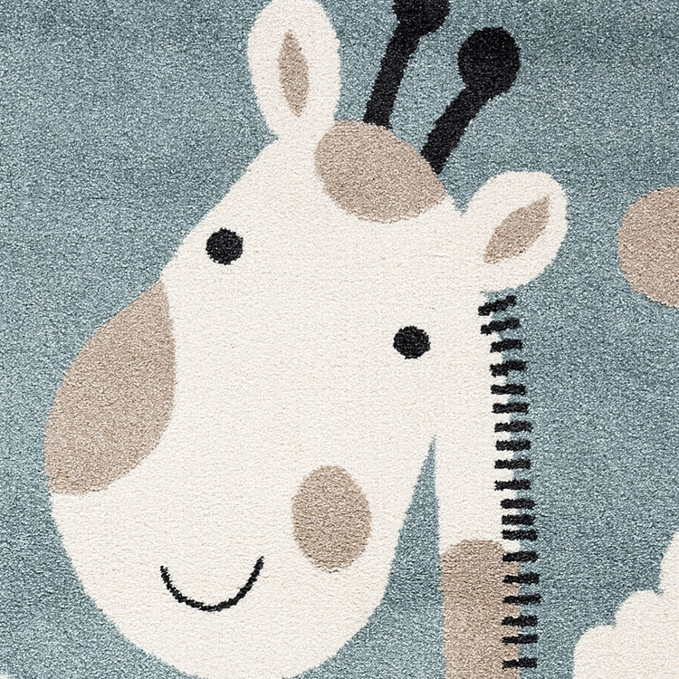 Large View Kade Giraffe Blue Kids Rug
