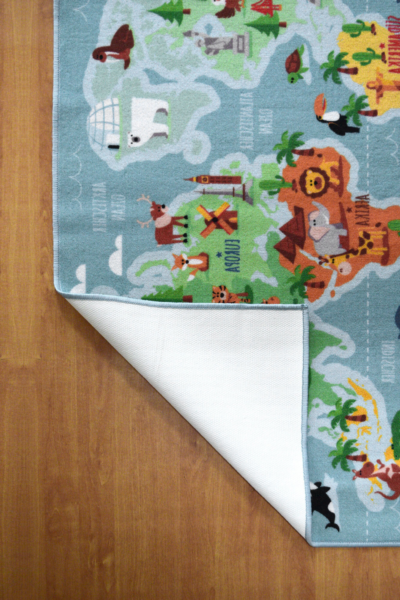 Kids World Map Sea Rug