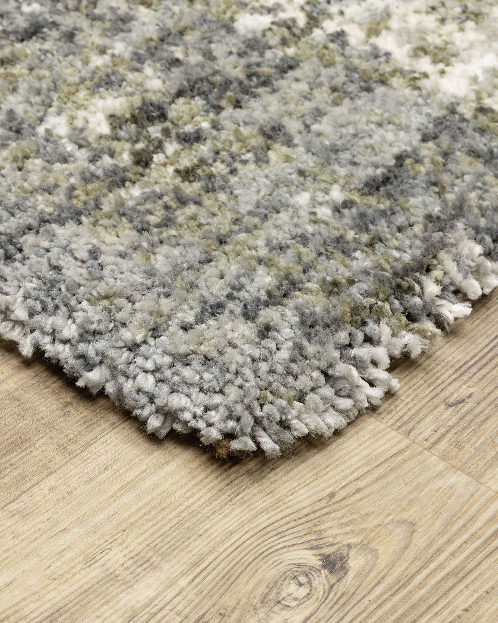 Kupa Beige Striped Shaggy Rug