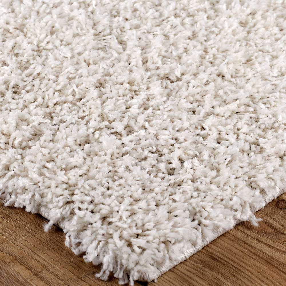 Lara Plain Cream Shaggy Rug