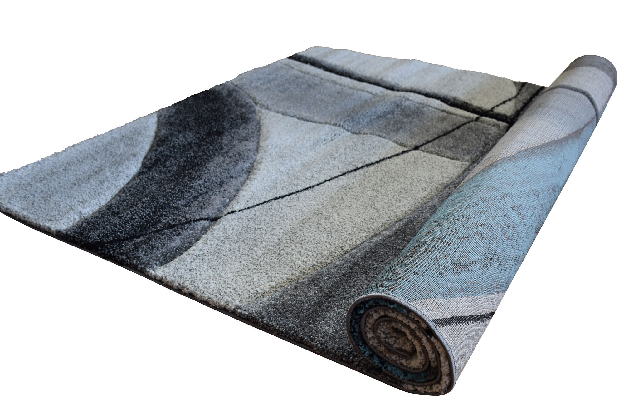 Large View Lucia Modern Blue Abstract Rug