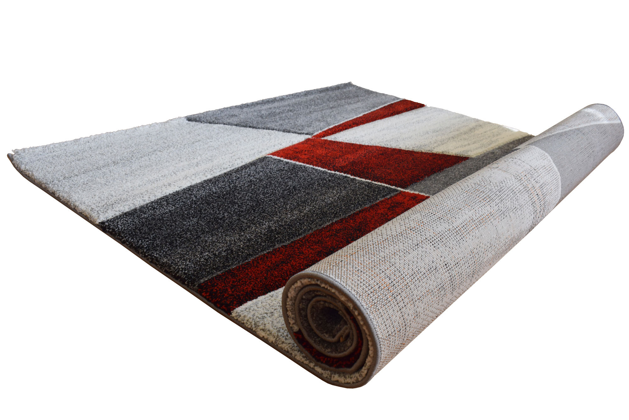 Large View Lucia Red Modern Geometric Rug