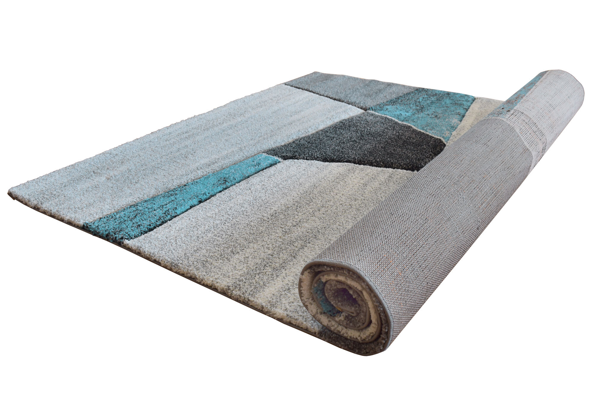 Large View Lucia Modern Blue Geometric Rug