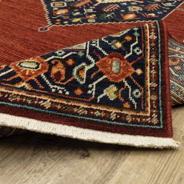 Large View Leah Medallion Fringed Wool Rug