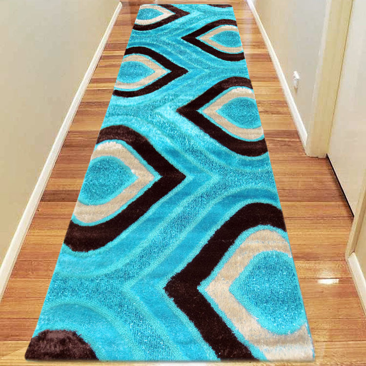 Logan Teal Modern Shaggy Rug
