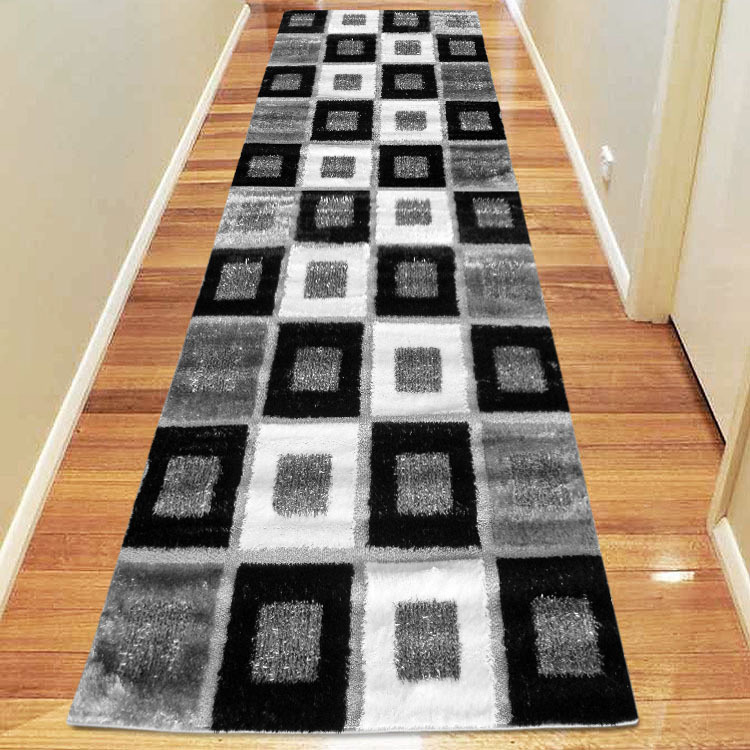 Large View Logan Square Pattern Shaggy Rug