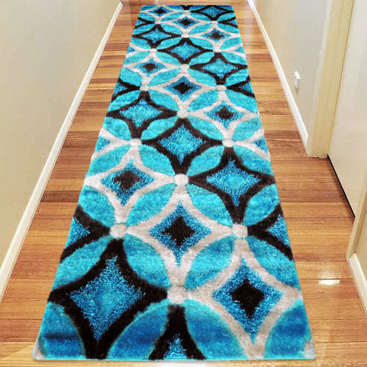 Large View Logan Modern Teal Shaggy Rug