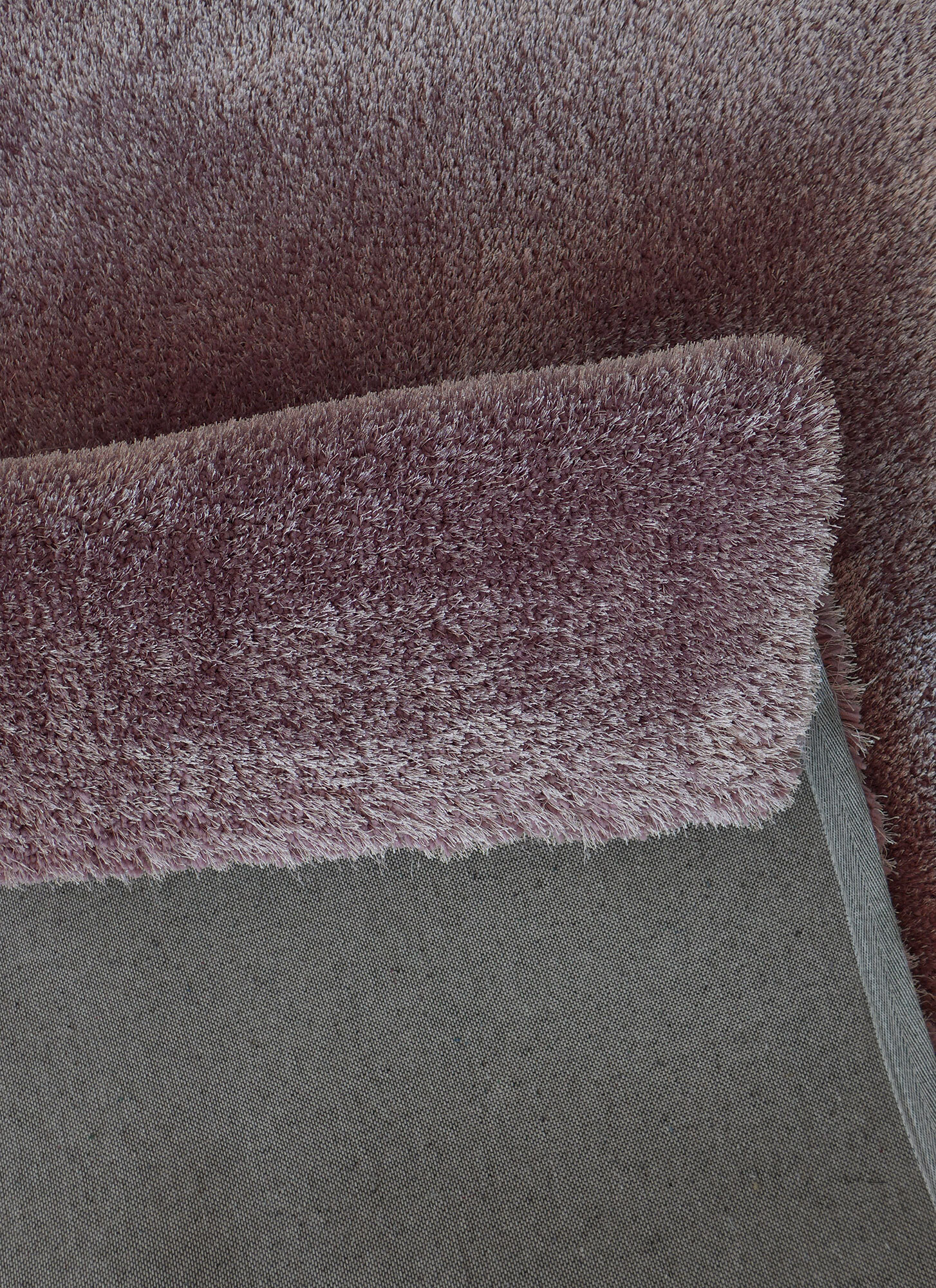 Large View Luxe Plain Lilac Shaggy Rug