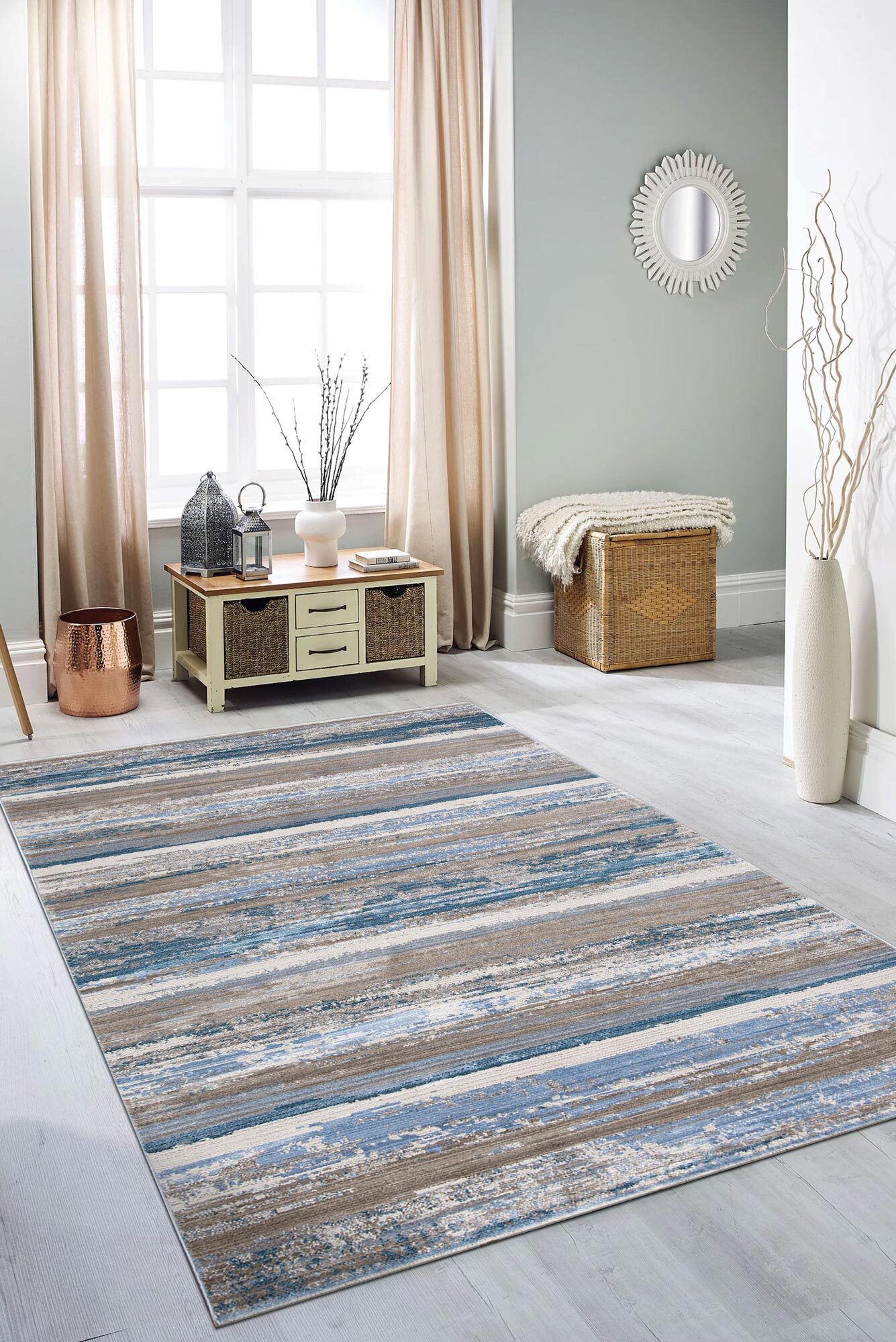 Large View Lukas Contemporary Striped Rug