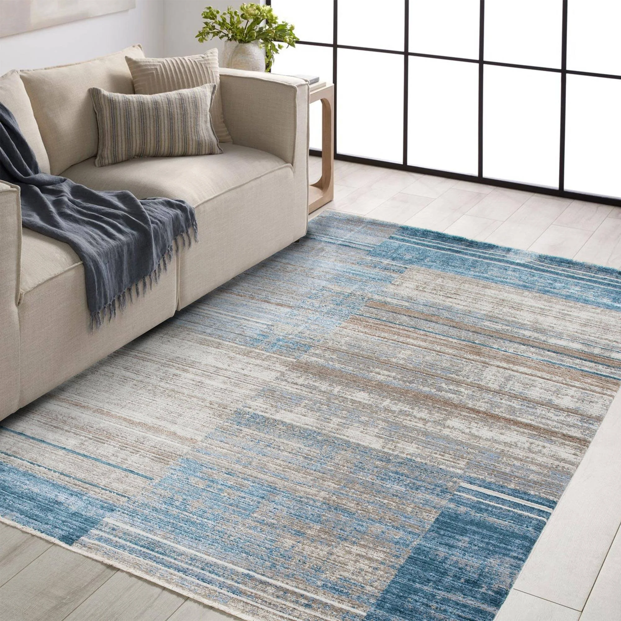 Lukas Contemporary Striped Rug