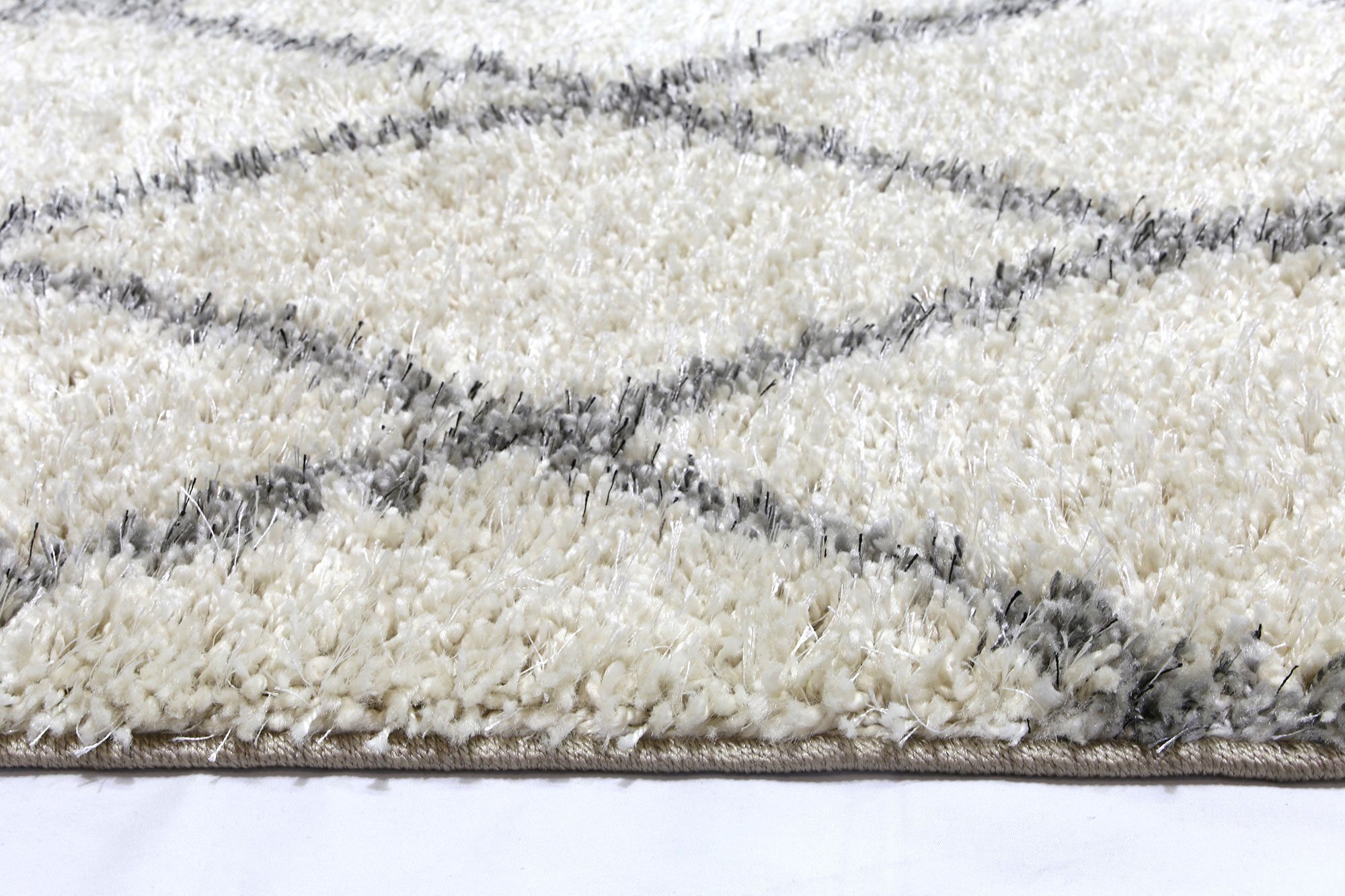 Lusso Cream Moroccan Shaggy Rug