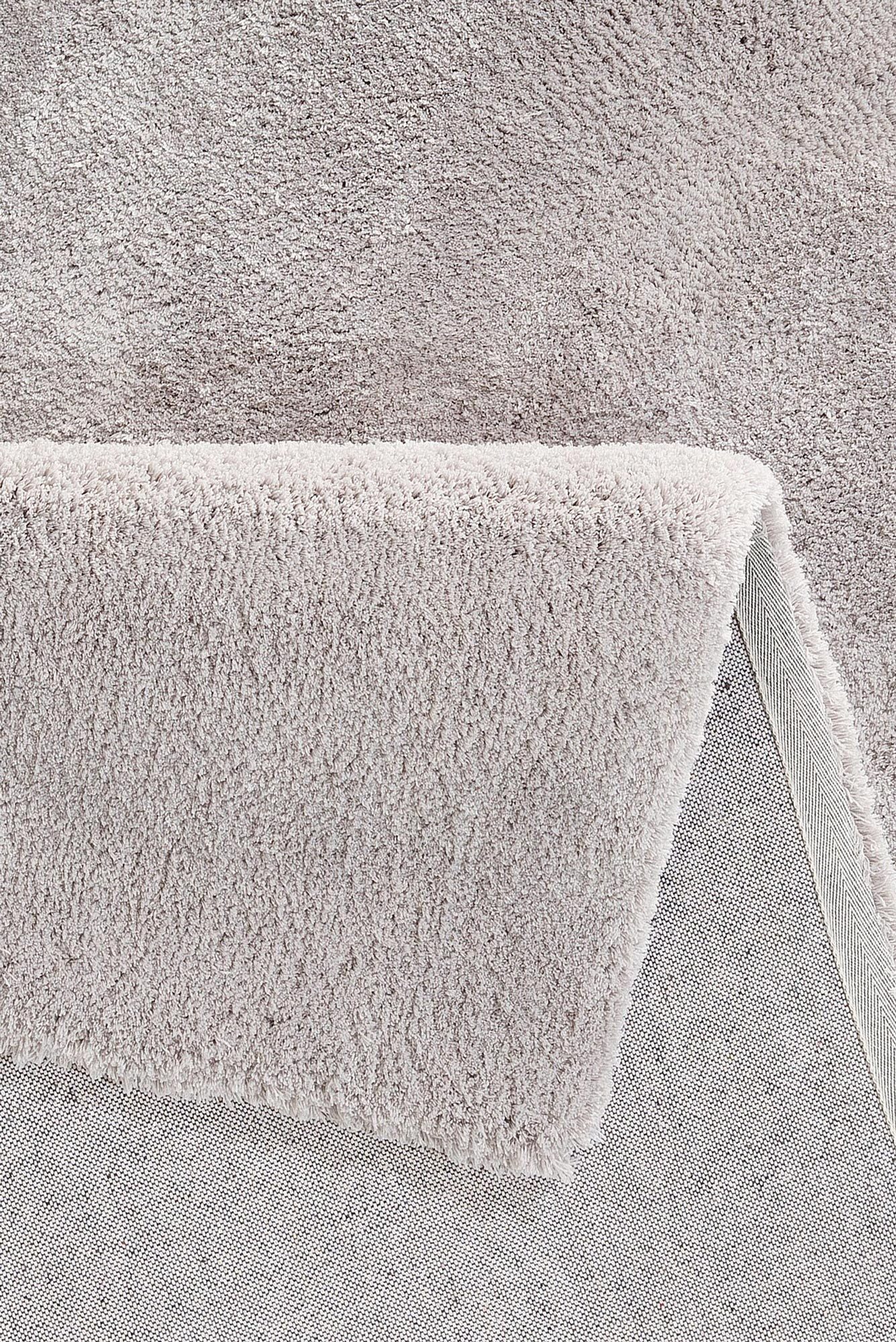 Large View Levis Plain Grey Thick Shaggy Rug
