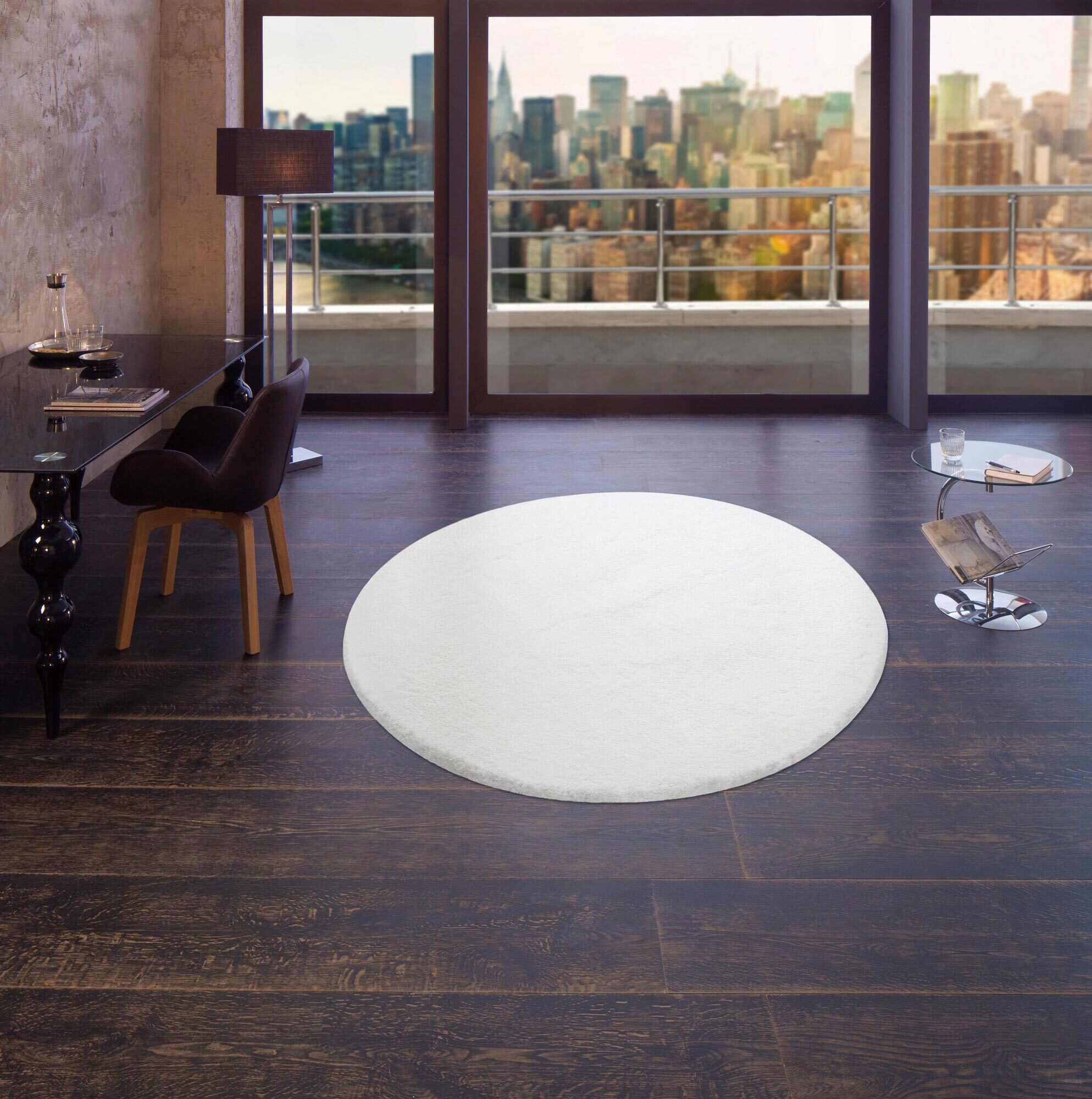 Large View Levis Plain White Shaggy Rug
