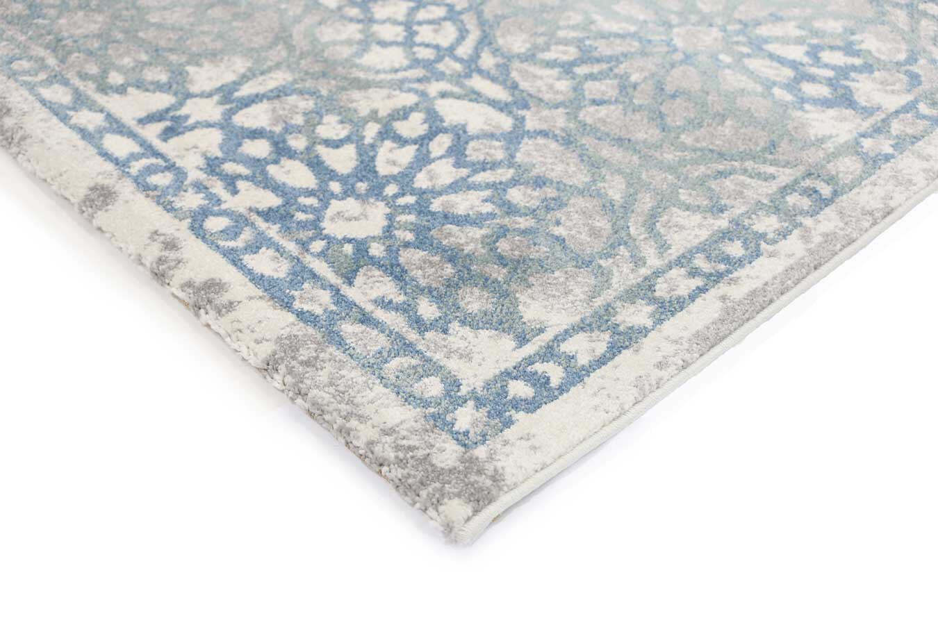 Large View Marco Blue Floral Transitional Rug