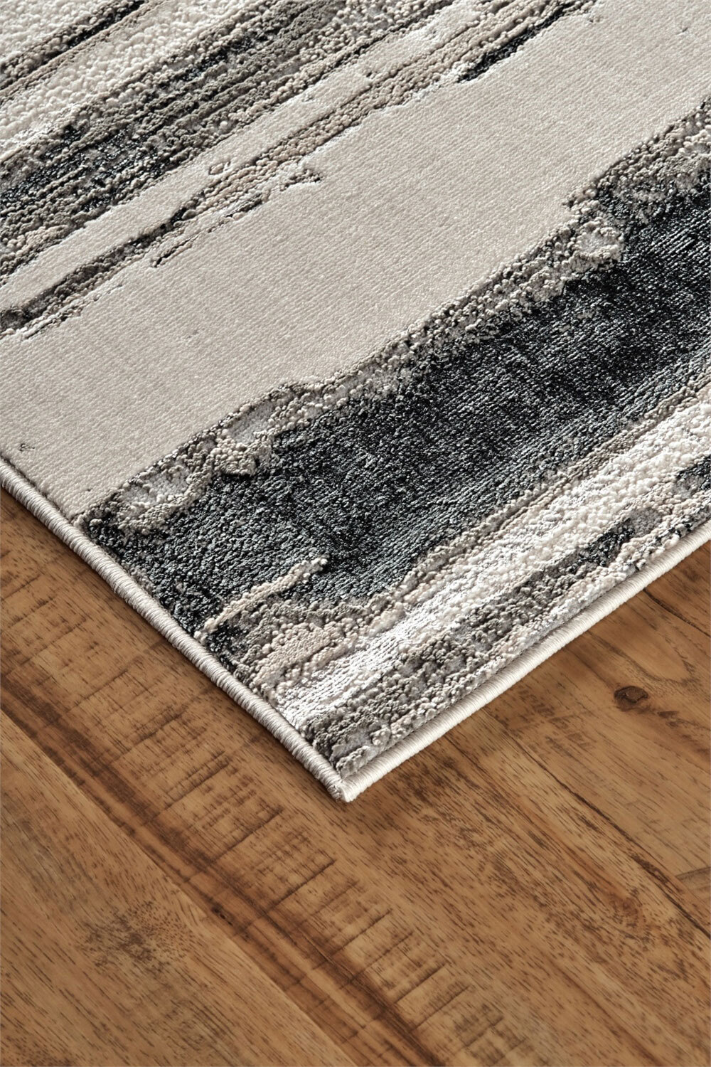 Mosaic Monotone Striped Rug