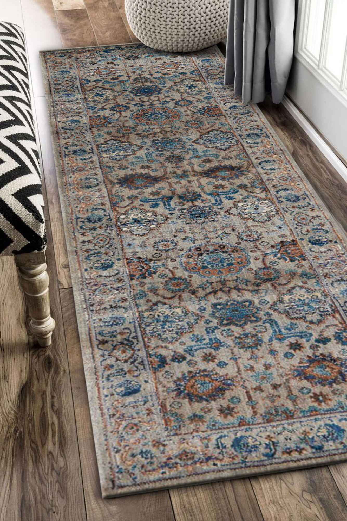 Large View Melanie Traditional Blue Rug