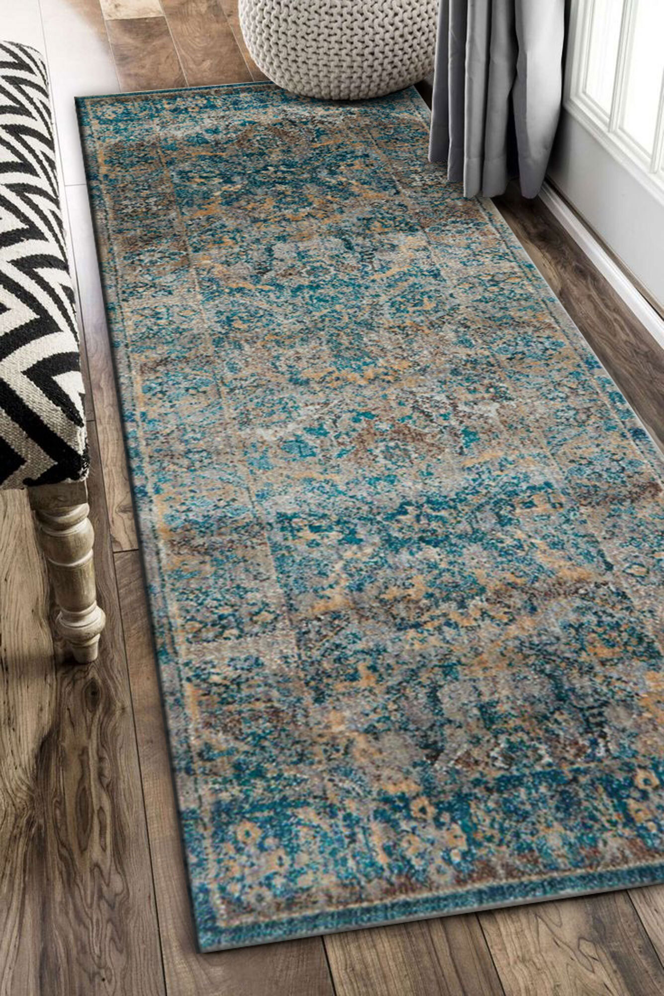 Large View Melanie Blue Traditional Rug