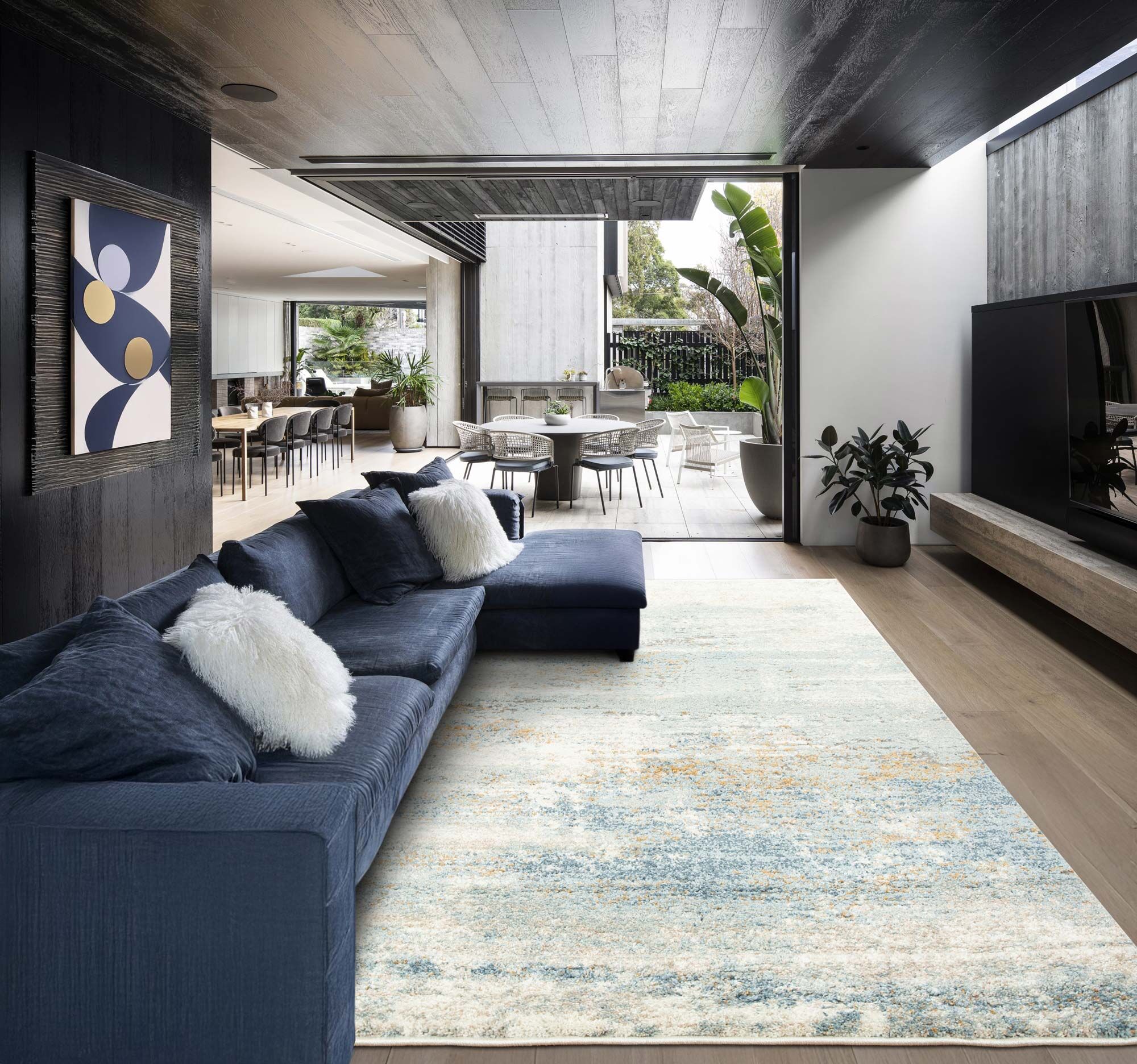 Large View Mineral Abstract Rug