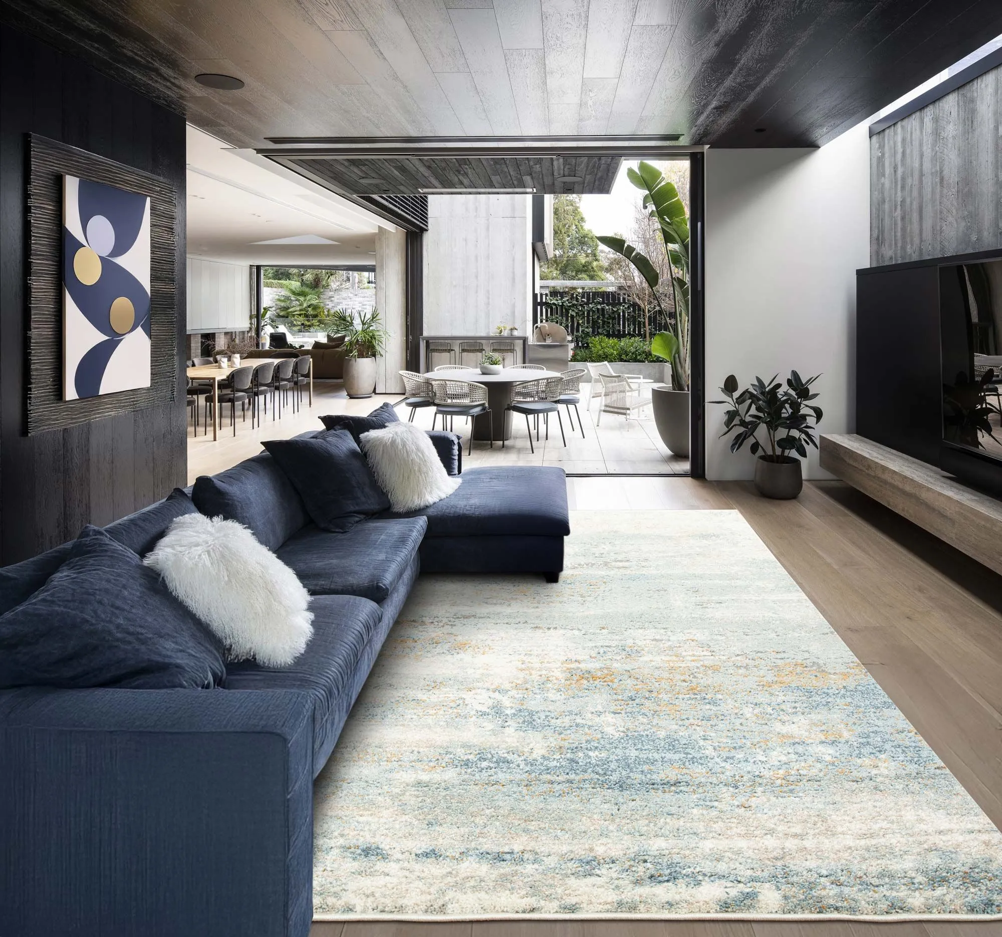 Large View Mineral Abstract Rug