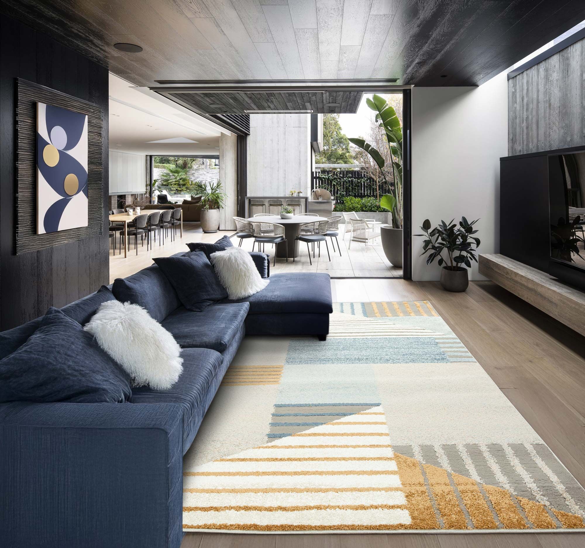 Large View Mineral Modern Geometric Rug