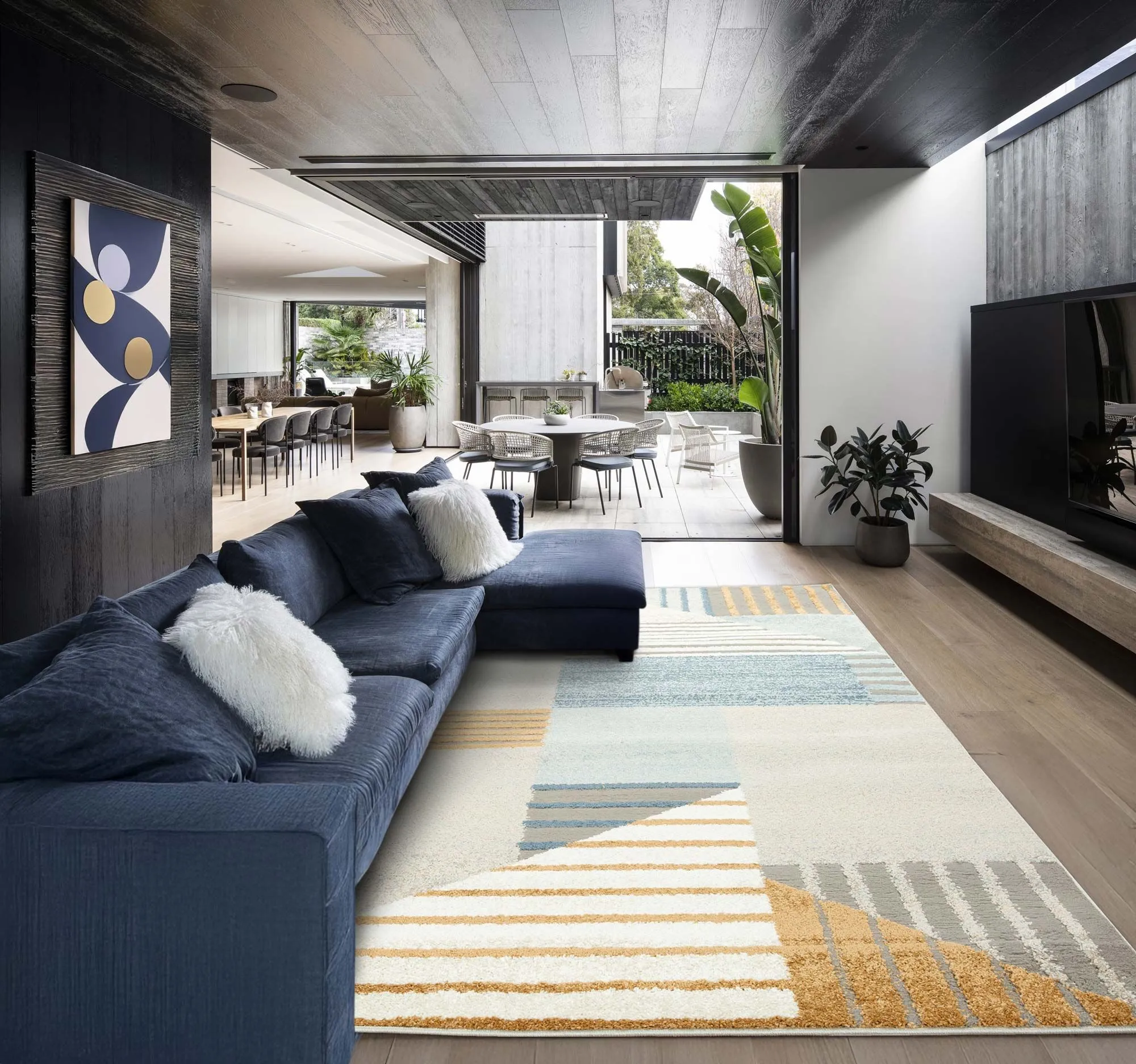 Large View Mineral Modern Geometric Rug